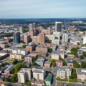 Aerial view of Baltimore city skyline showcasing real estate development
