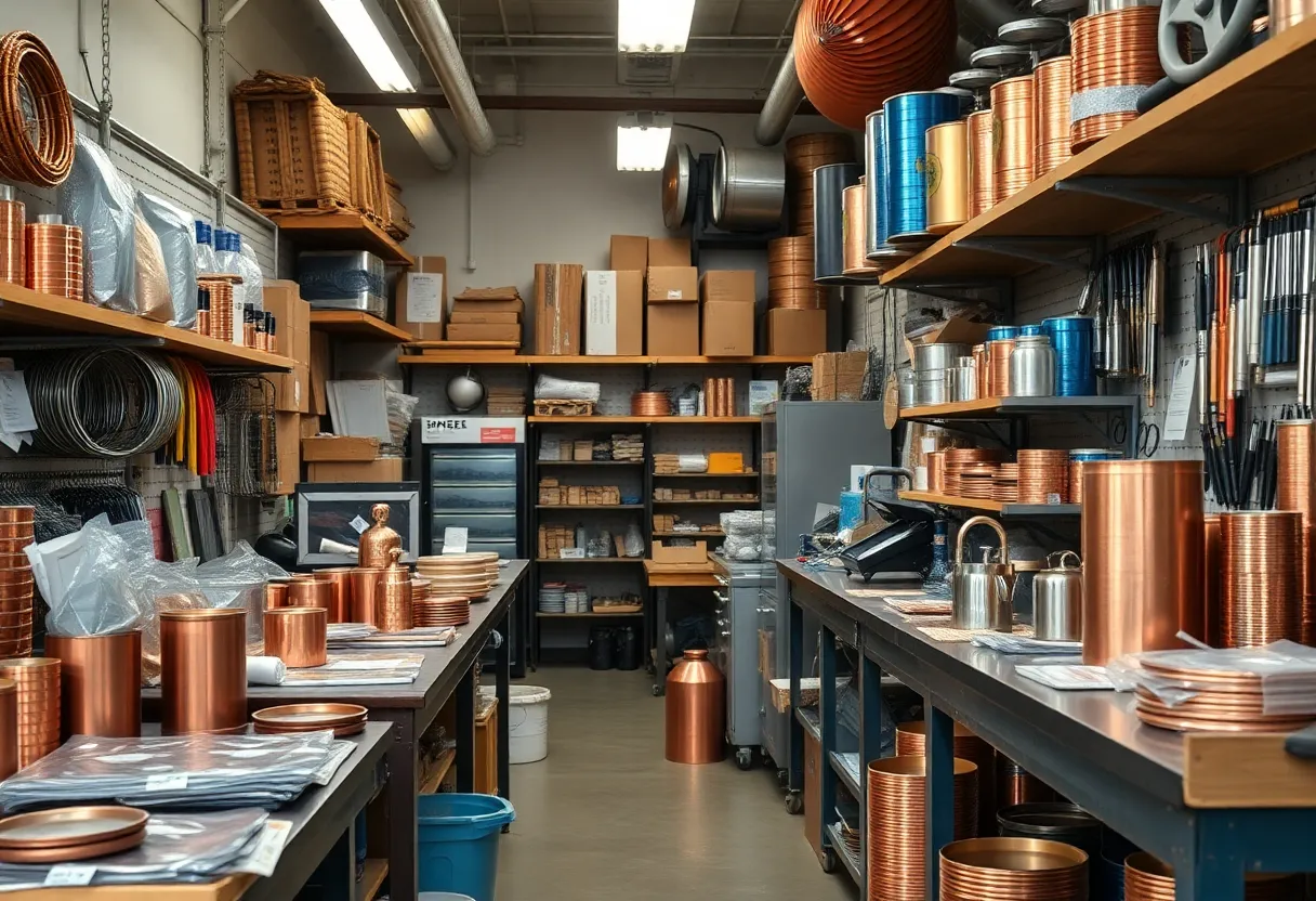 Small business storefront in Raleigh affected by copper tariff
