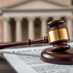 Courtroom depicting financial fraud concerns