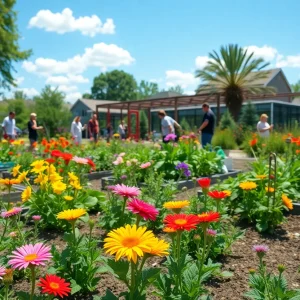 Community members participating in garden events in Raleigh, NC.