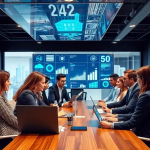 Visualization of AI technology enhancing real estate operations