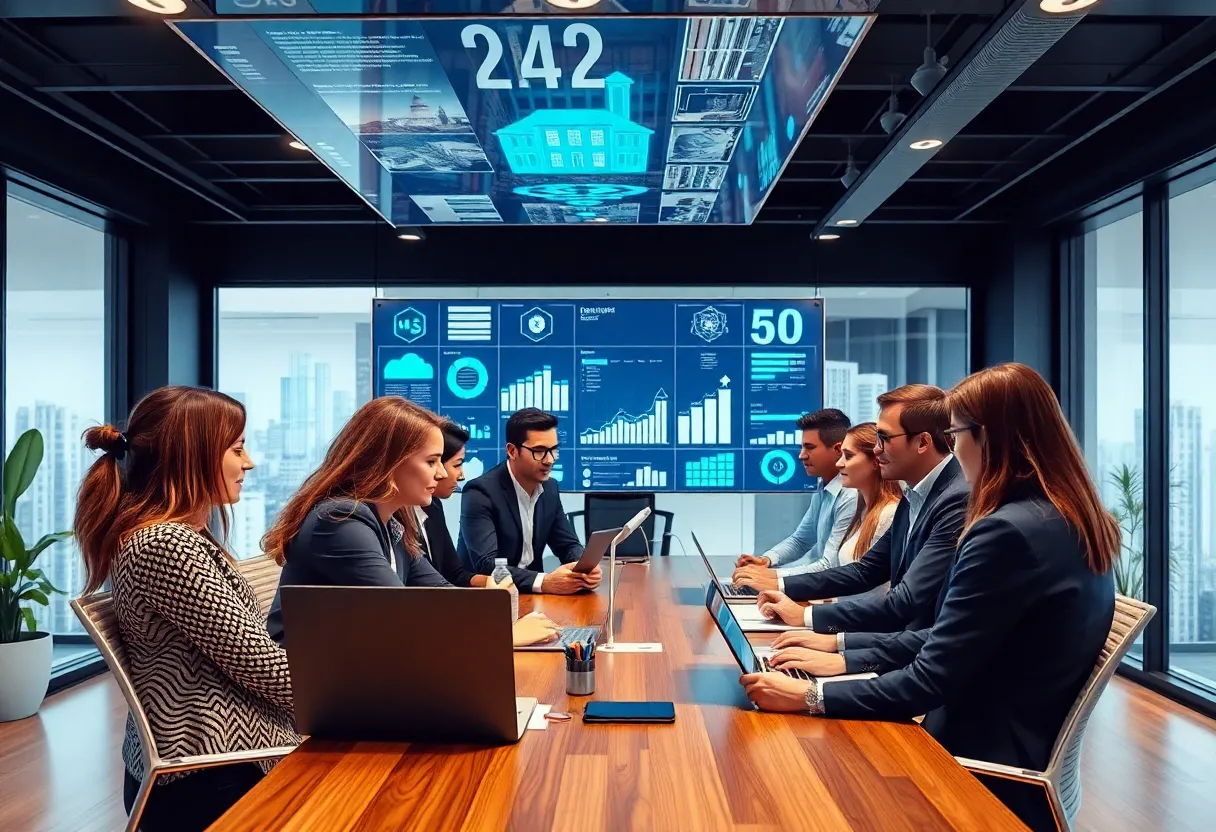 Visualization of AI technology enhancing real estate operations