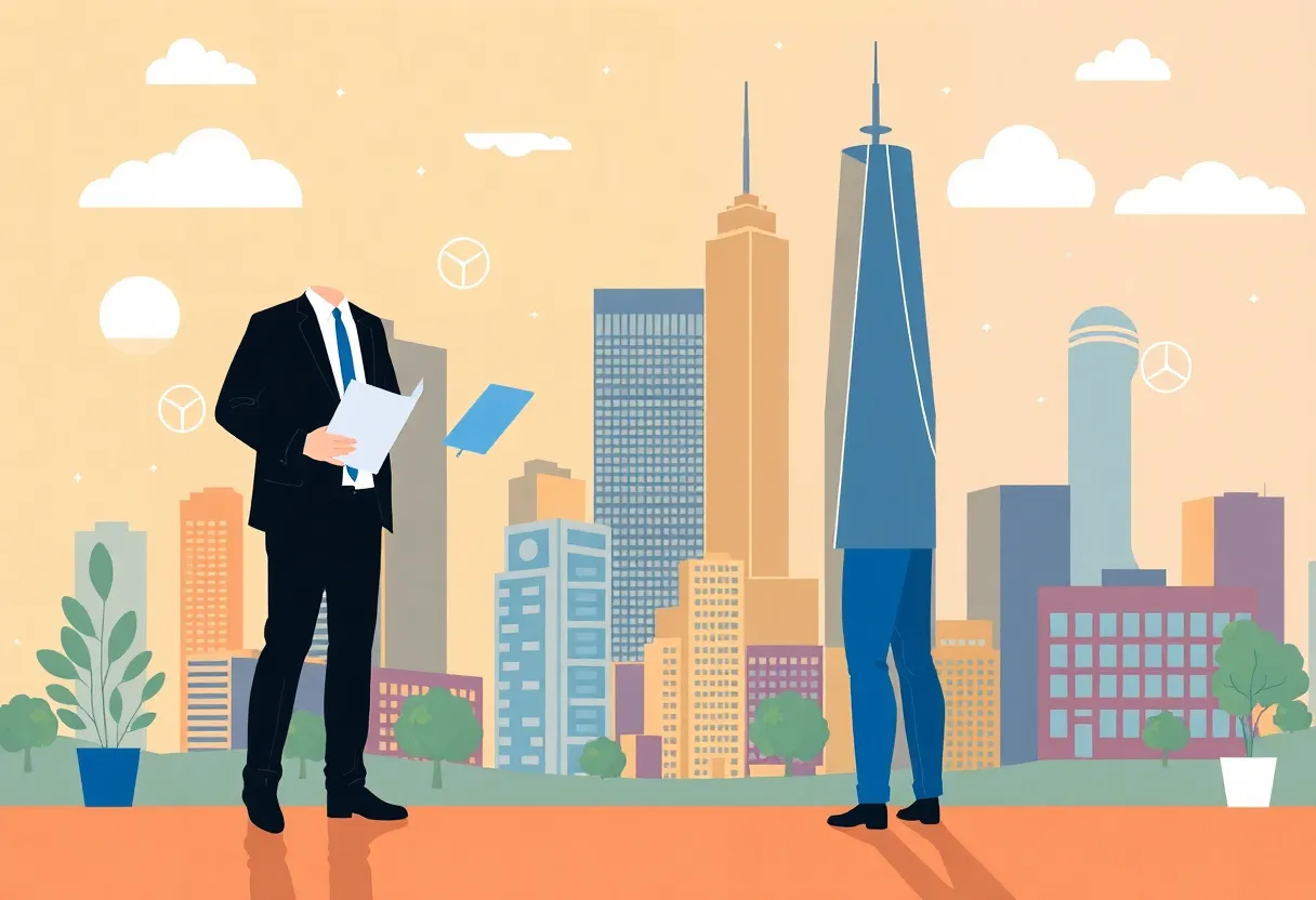 Realtors collaborating in a modern office environment