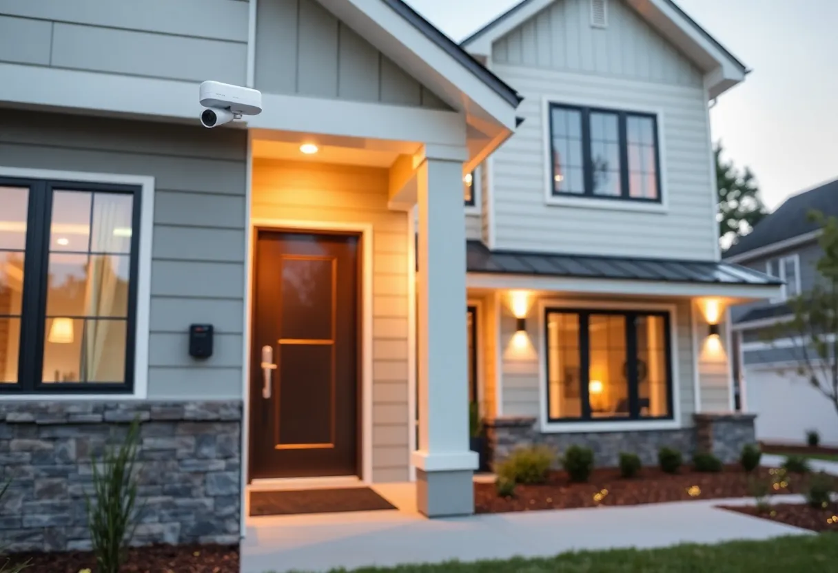 A modern house with smart technology features in Raleigh NC.