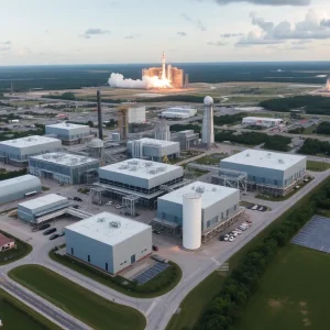 Aerial view of Titusville Logistics Center showcasing industrial space