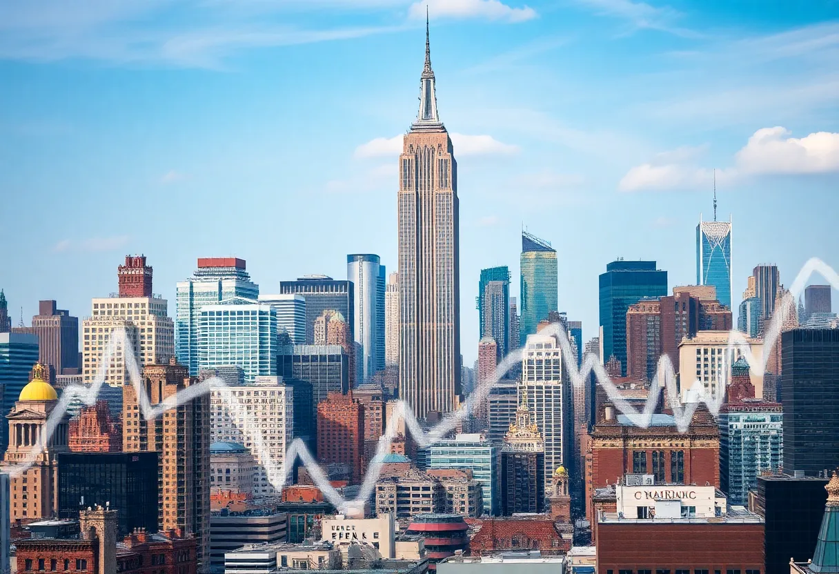 City skyline showcasing different types of residential properties