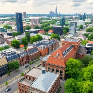 Vibrant cityviews of Eindhoven and Utrecht as emerging tech hubs.