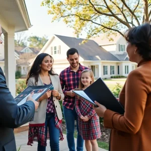 Real estate agent assisting a family in Raleigh, NC.