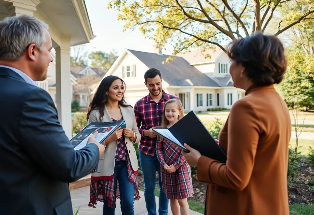 Real estate agent assisting a family in Raleigh, NC.