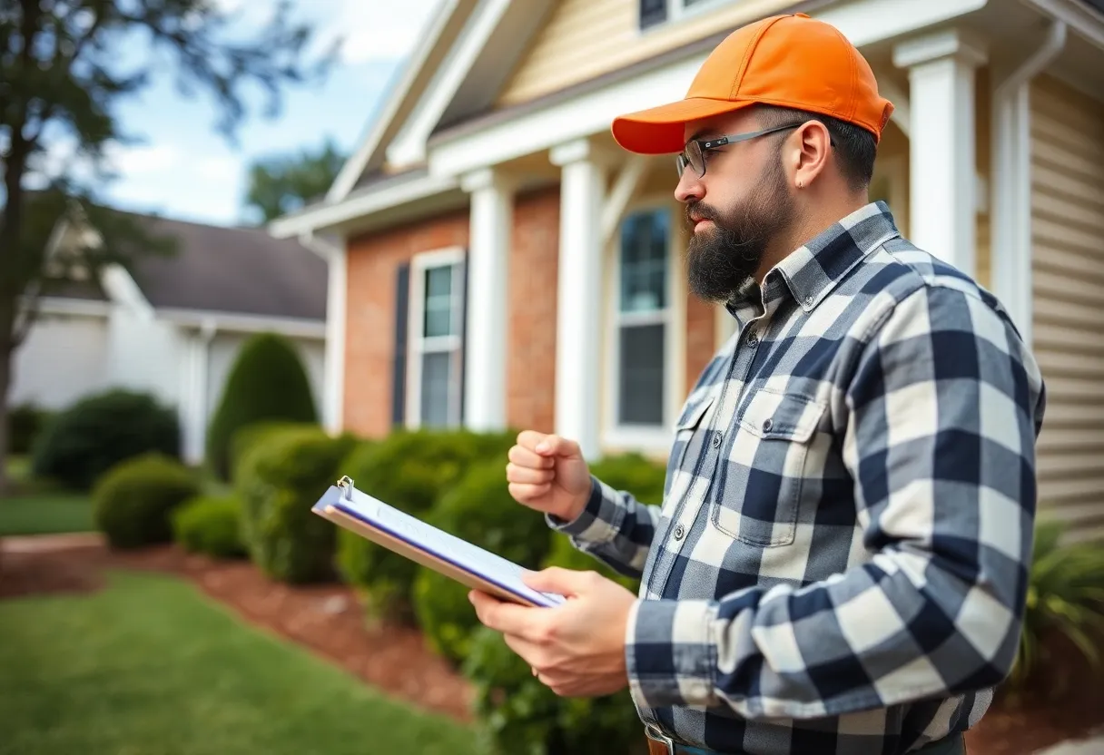 A home inspector evaluating property condition in Raleigh NC