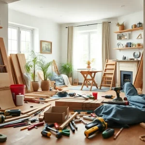 A DIY home renovation project in progress