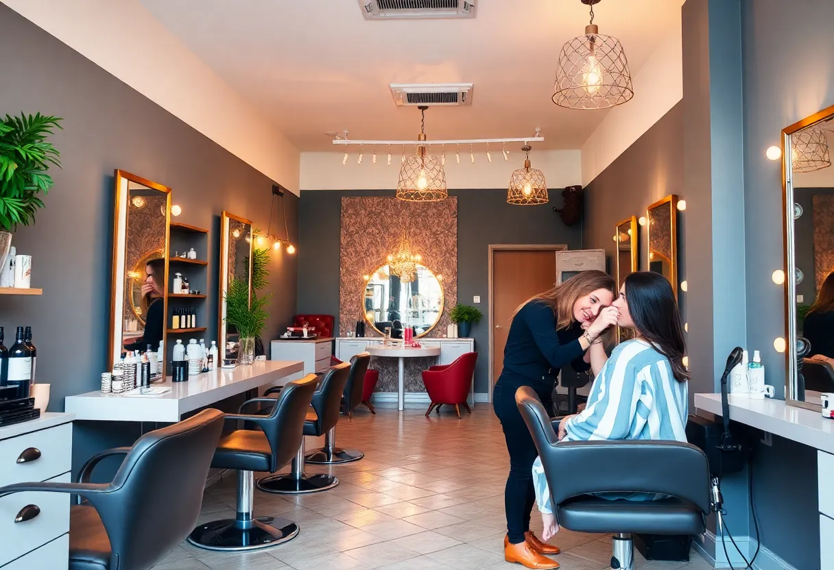 Interior of Blo Blow Dry Bar with stylish décor