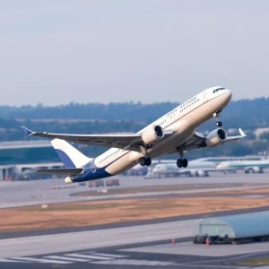 Breeze Airways airplane at Raleigh-Durham International Airport