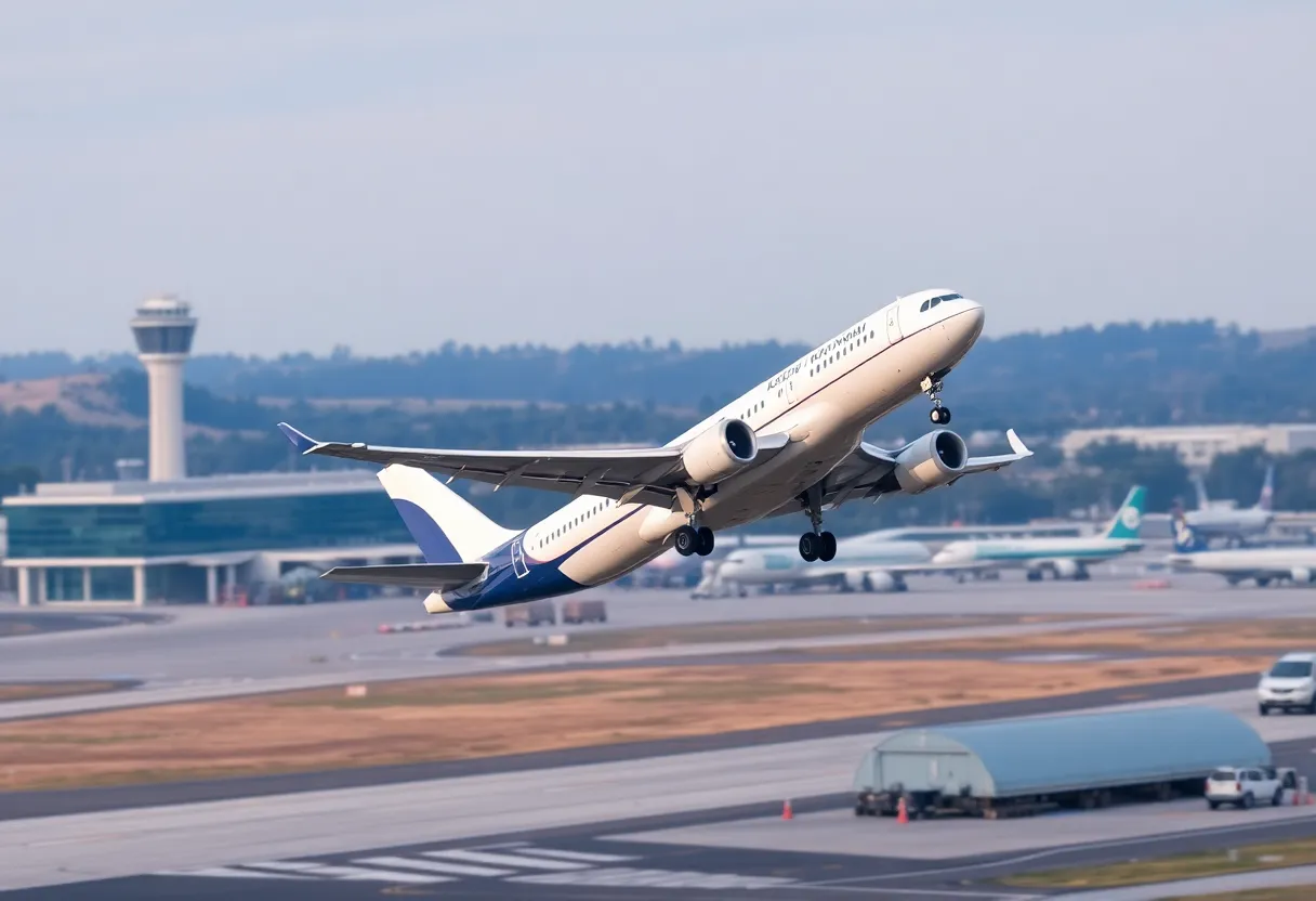 Breeze Airways airplane at Raleigh-Durham International Airport