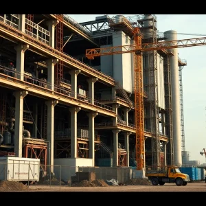 Abandoned battery factory construction site in North Carolina