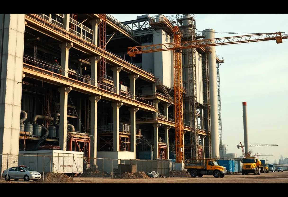 Abandoned battery factory construction site in North Carolina