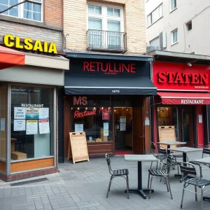A collection of closed restaurant storefronts in Raleigh-Durham area.