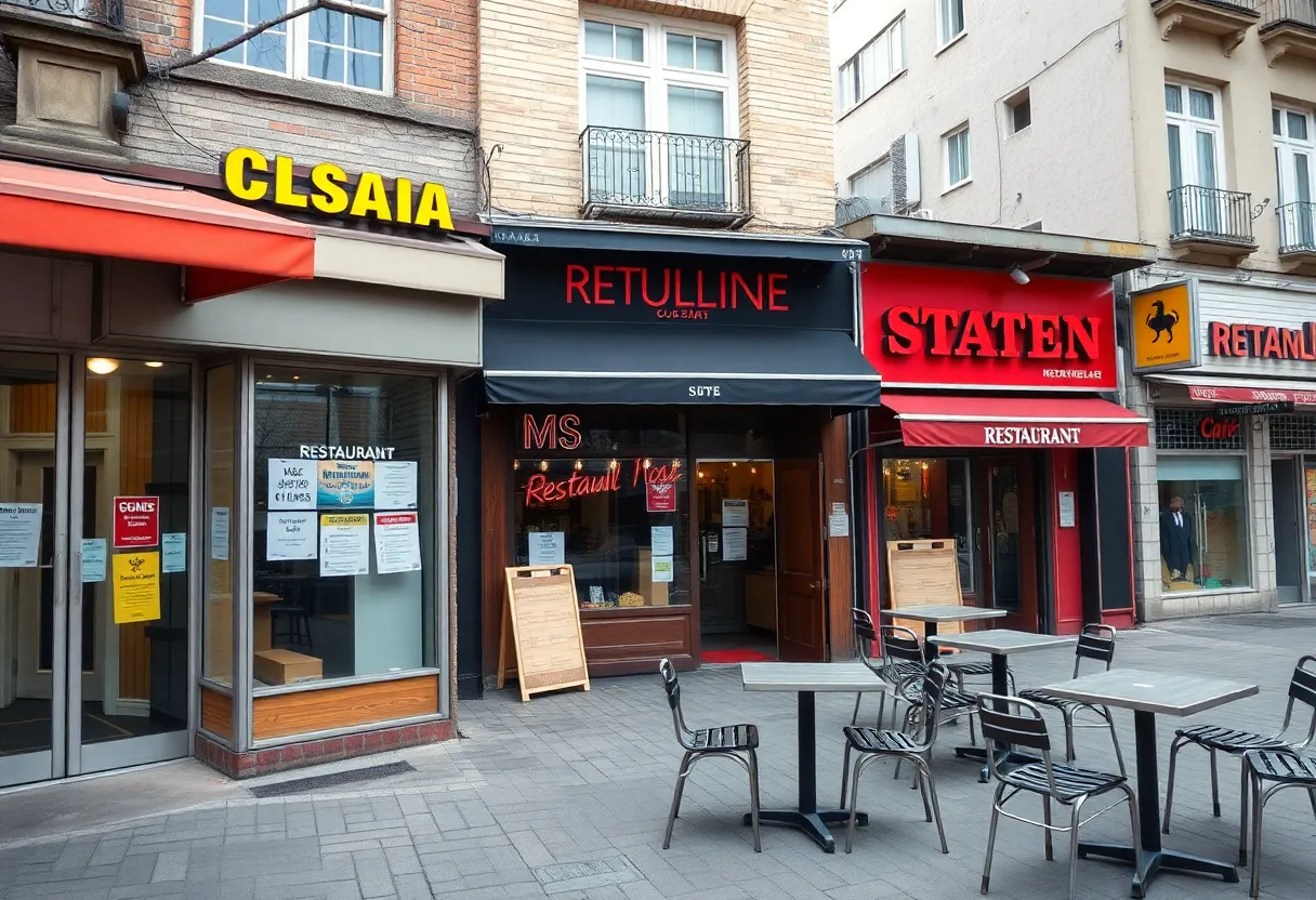 A collection of closed restaurant storefronts in Raleigh-Durham area.