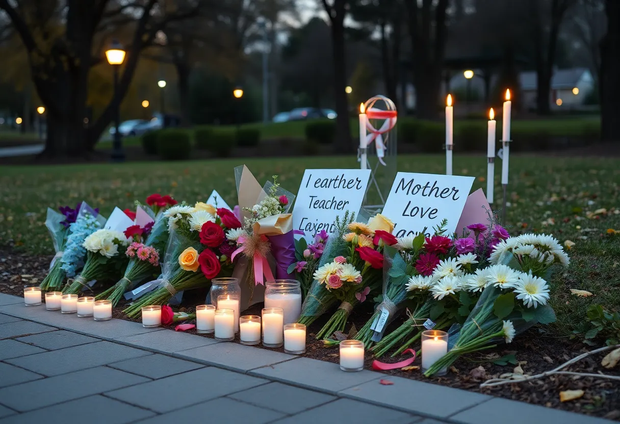 Community memorial for a beloved teacher and mother
