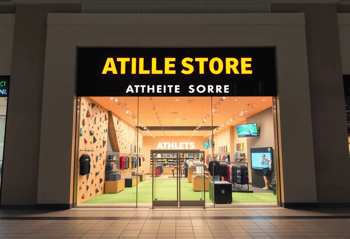 Exterior of Dick's House of Sport store with interactive features