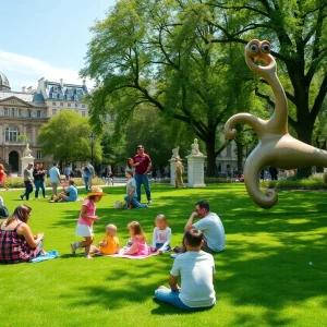 Families enjoying Dorothea Dix Park