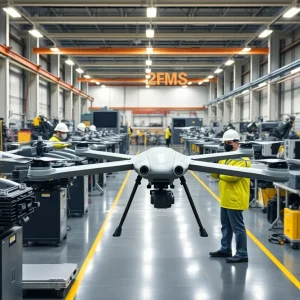 Manufacturing of drones in a high-tech facility