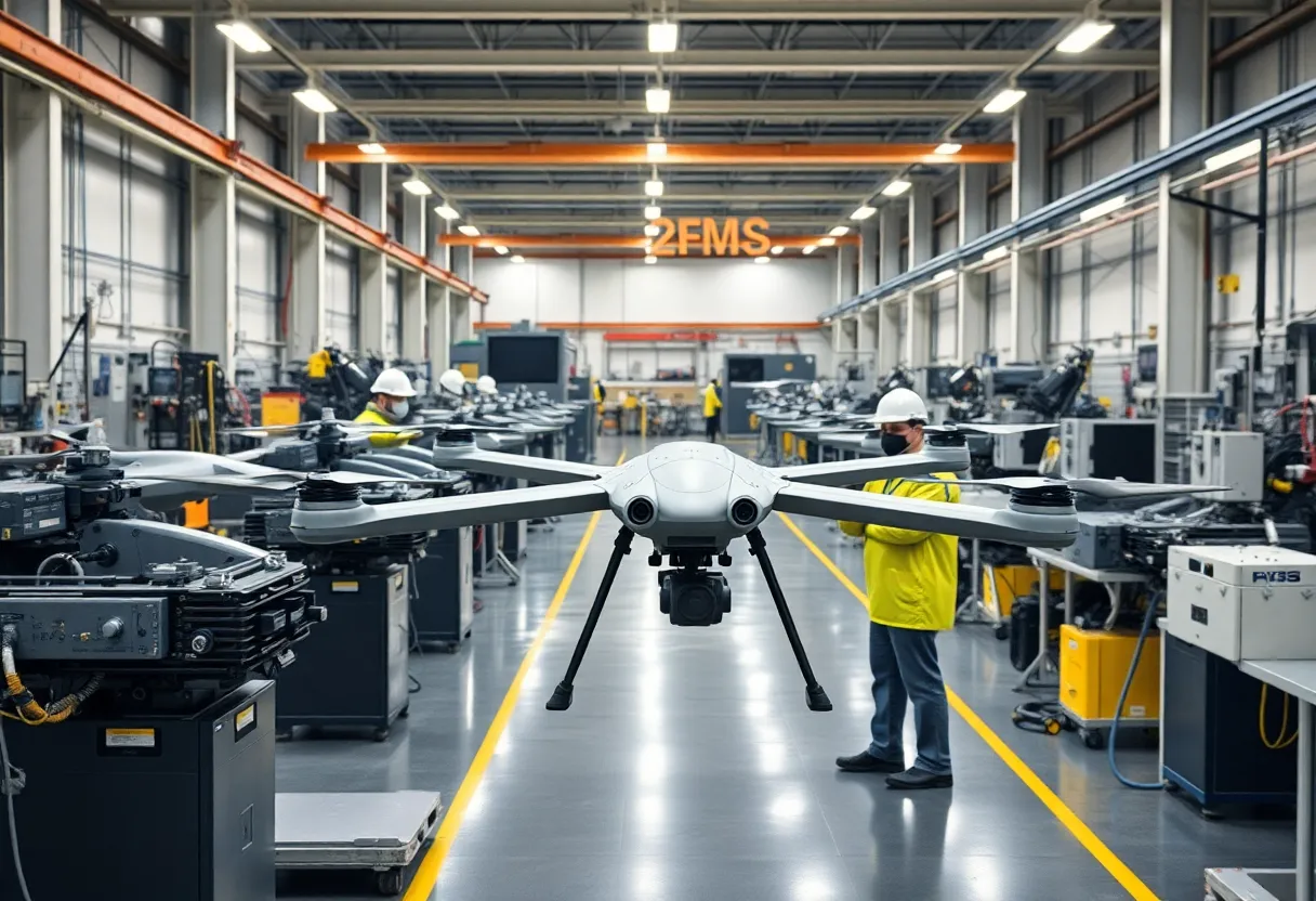 Manufacturing of drones in a high-tech facility