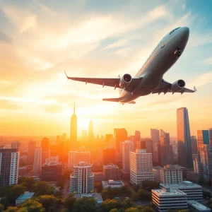 Aer Lingus airplane flying over Raleigh-Durham