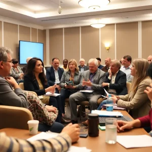 Community members engaging in a political forum in Durham