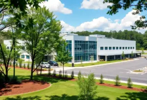 Fujifilm's new biopharmaceutical manufacturing facility in Holly Springs, North Carolina.