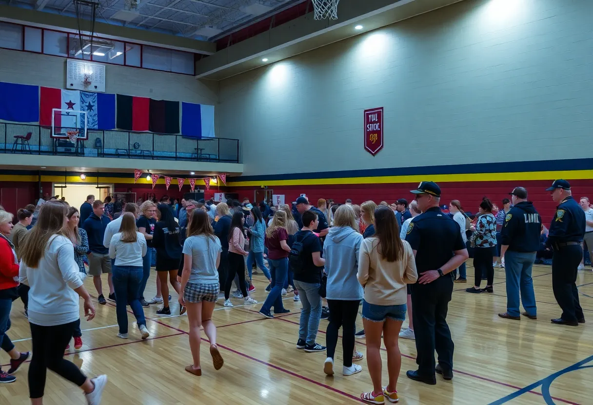 Students at Germantown High School homecoming with decorations