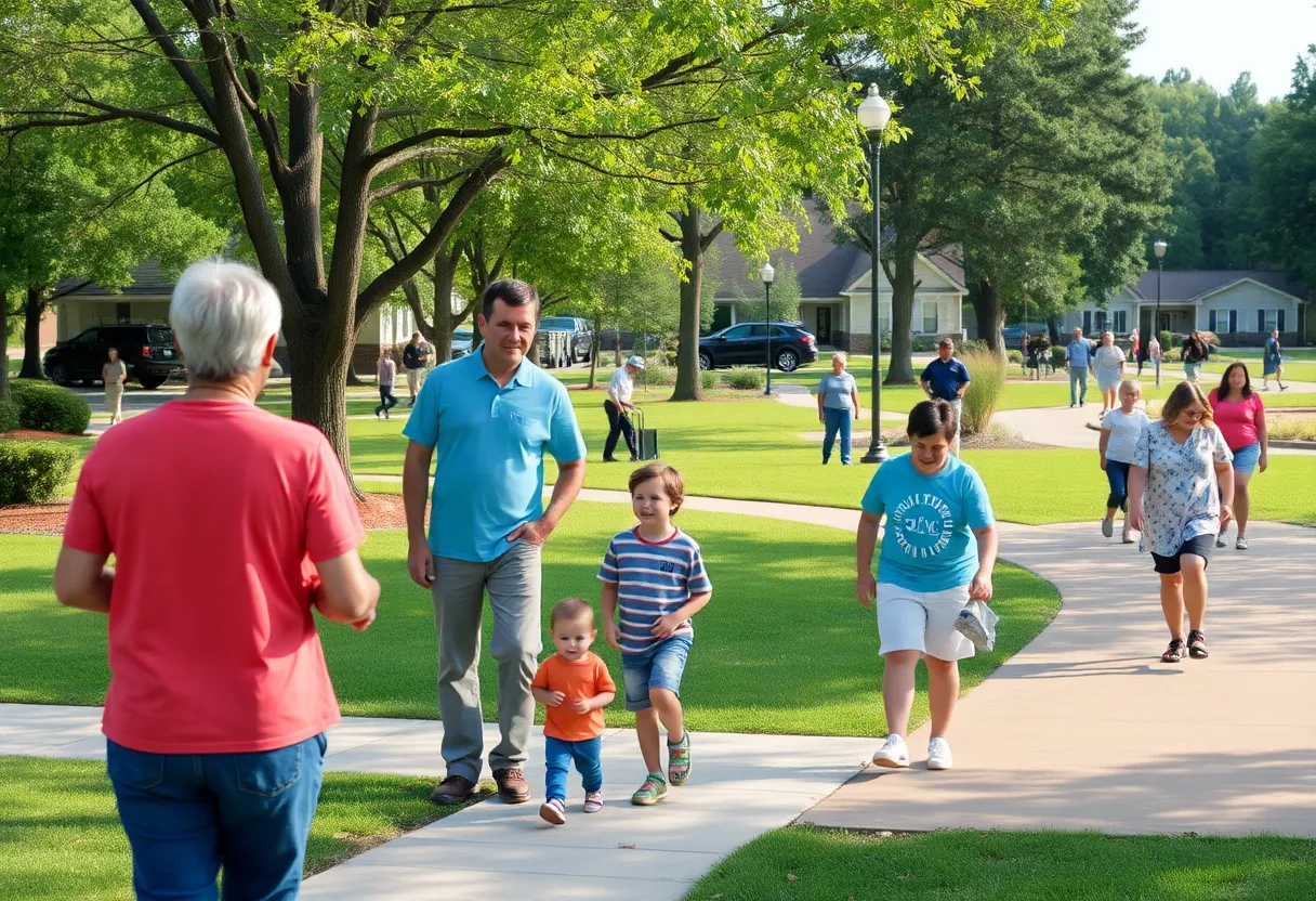 People enjoying a sunny day at a Raleigh park