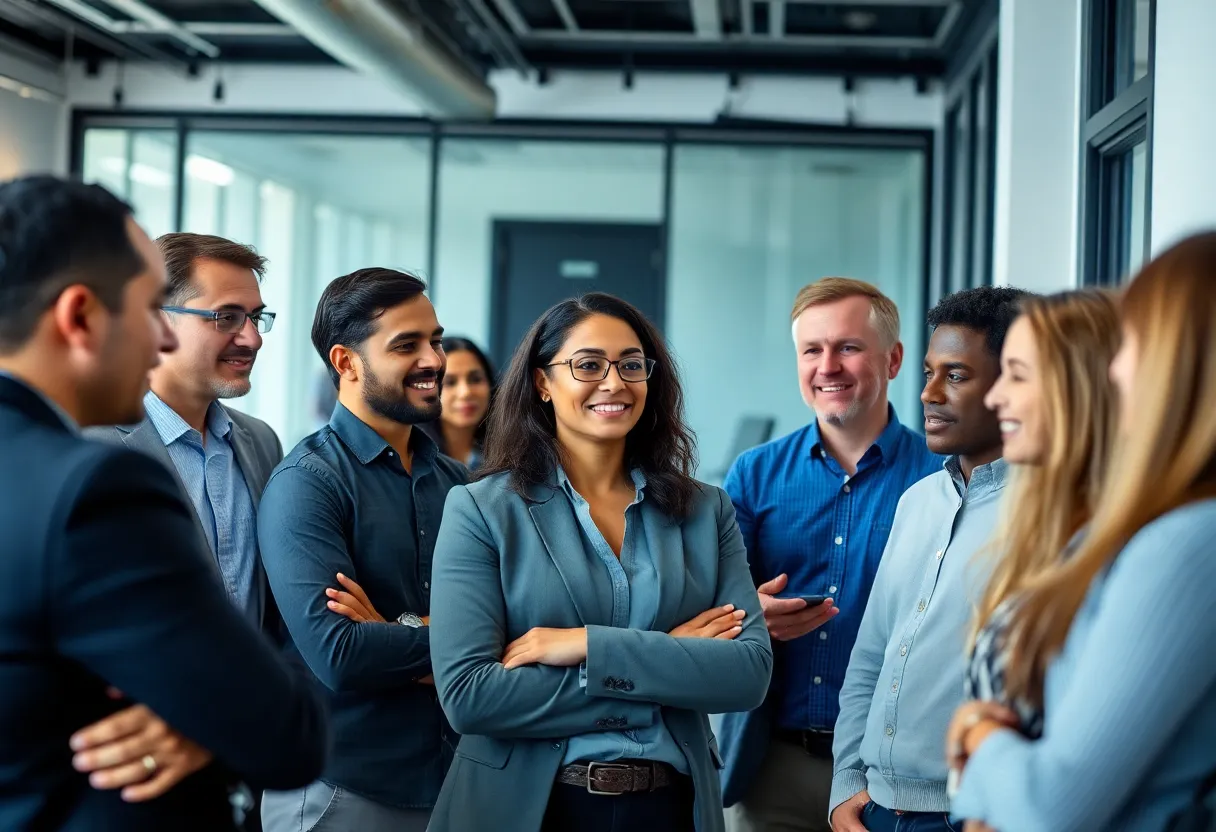 Diverse security professionals at a hiring event in Raleigh