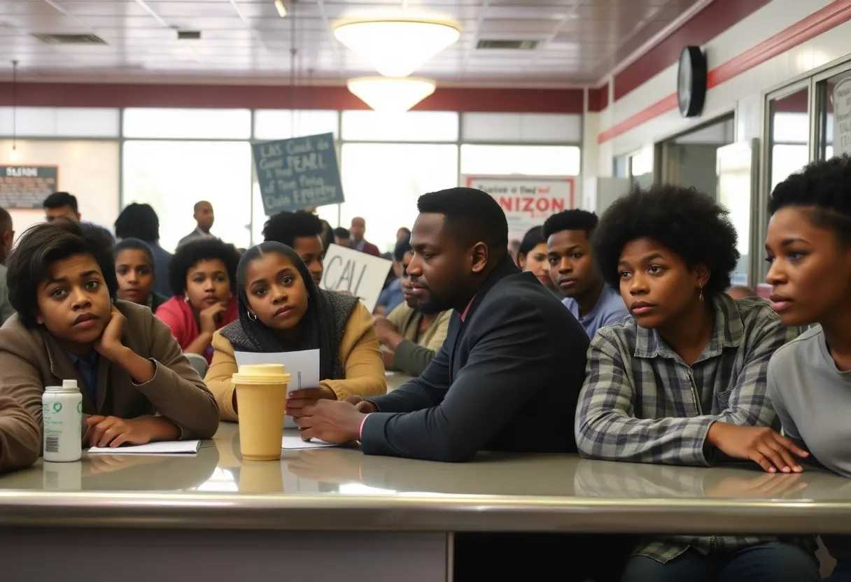 Civil rights activists participating in a sit-in protest