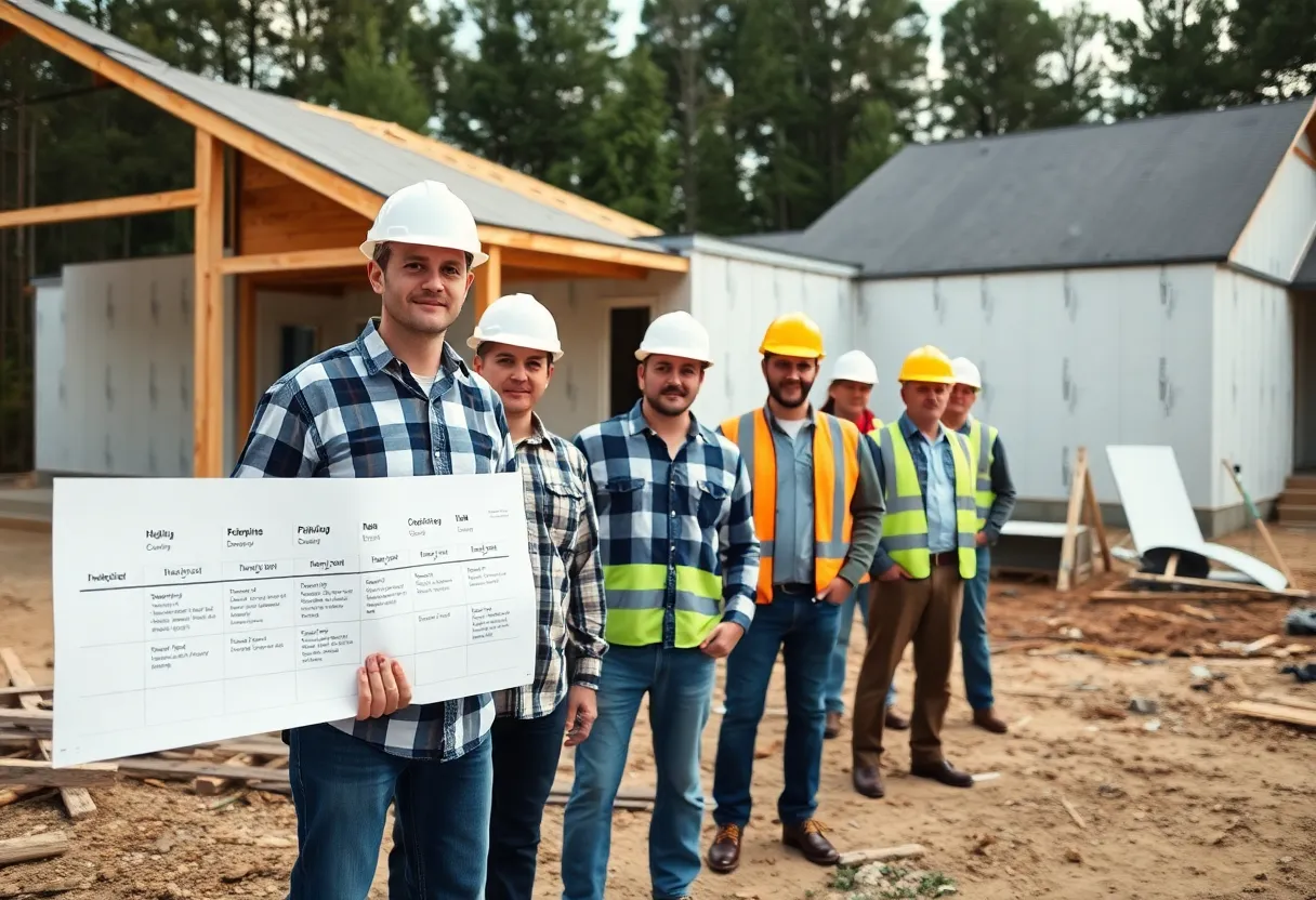 Builders in Raleigh NC discussing home construction timeline