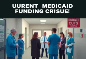 A group of healthcare providers in discussion regarding Medicaid funding cuts