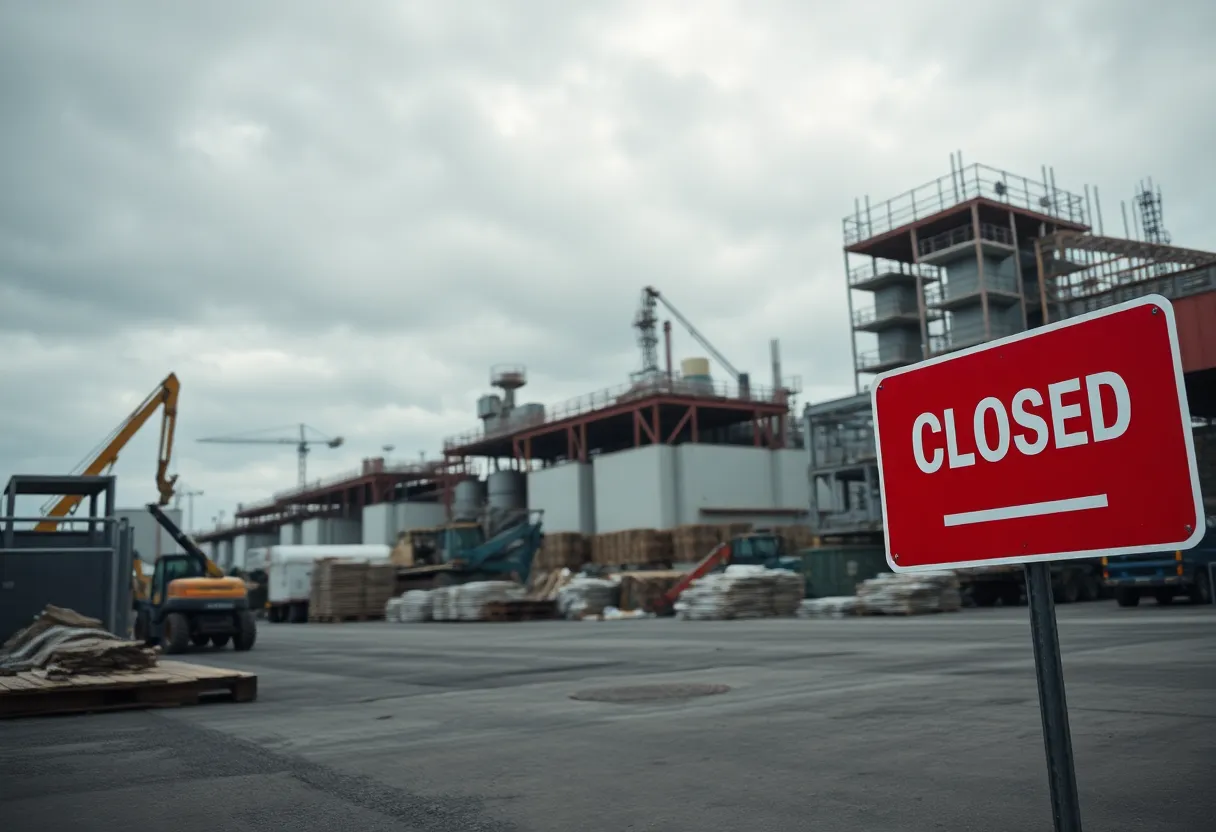 Closed construction site for Natron Energy's sodium-ion battery project