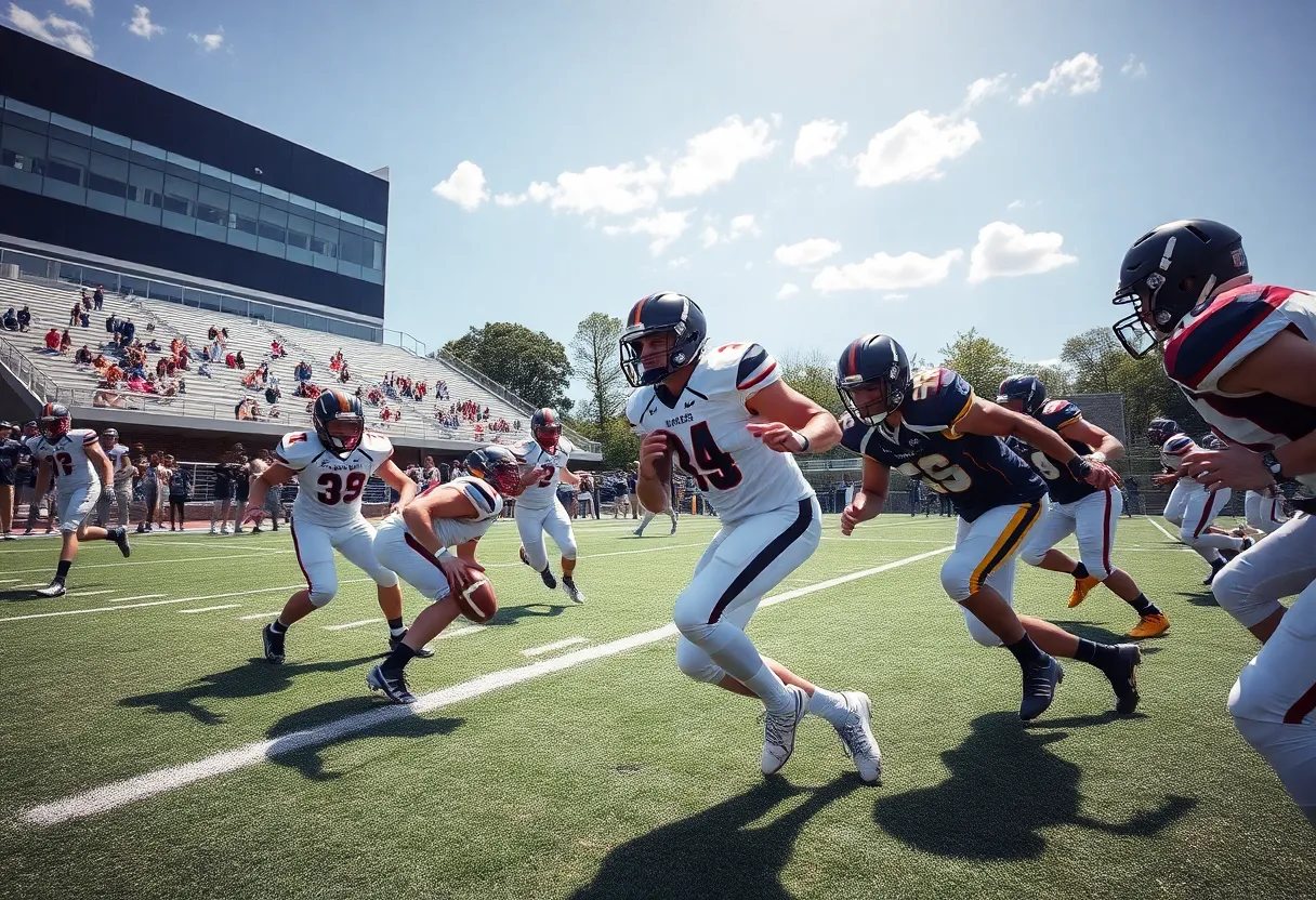 NC State football team playing against Wake Forest during a game