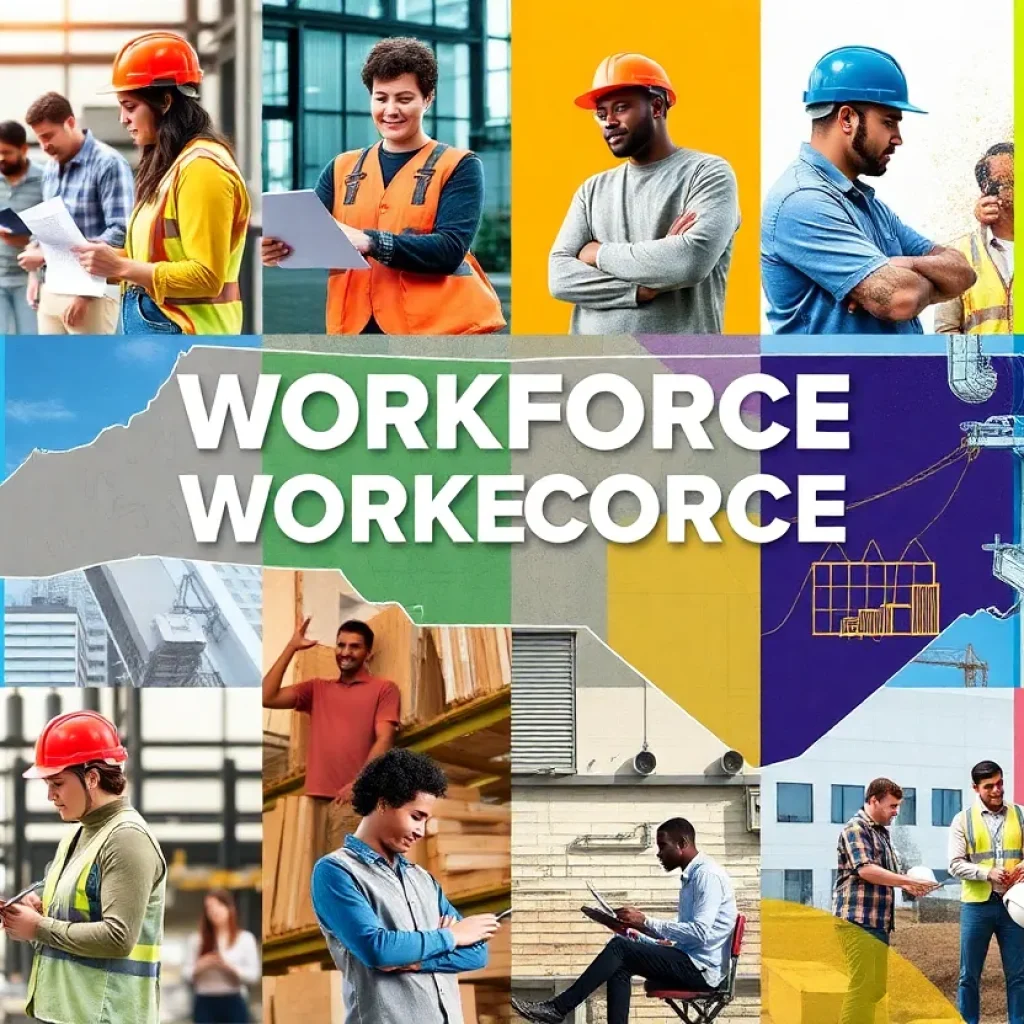 Collage illustrating workforce development initiatives in North Carolina