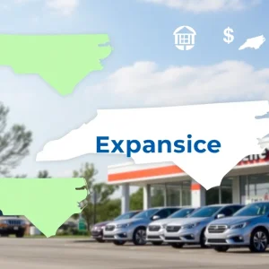 Map indicating North State Acceptance's loan portfolio expansion in North Carolina