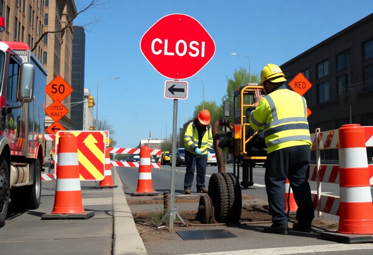Emergency crews working on water main repairs in Novi
