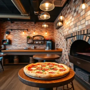 Interior of Pizzeria Toro in Raleigh, showcasing wood-fired ovens and fresh ingredients.