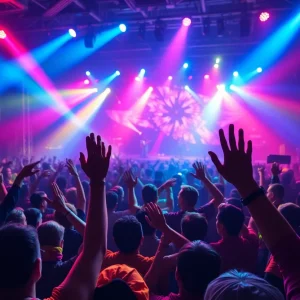 Poppy performing on stage at They’re All Around Us Tour.