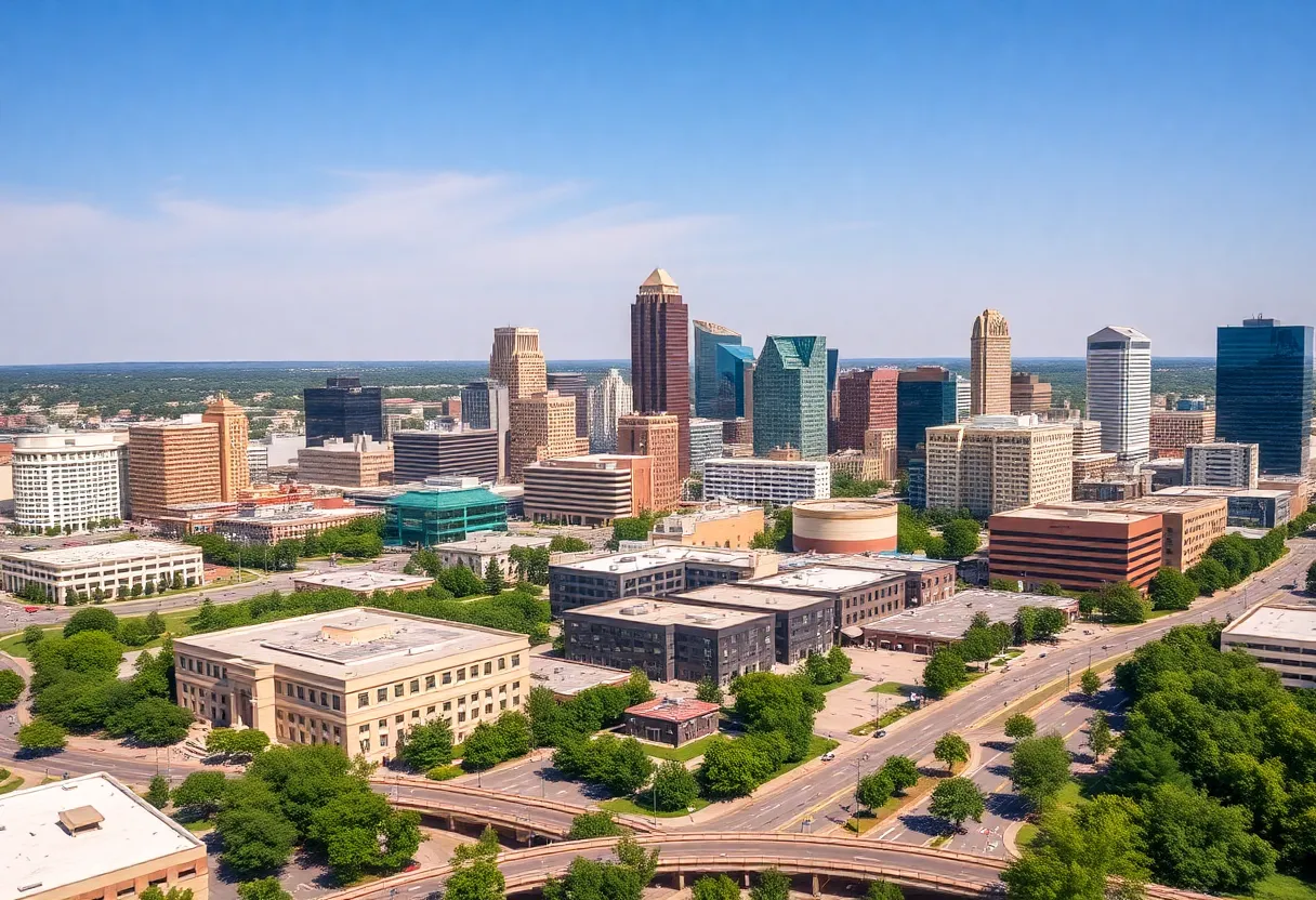 Raleigh, North Carolina skyline featuring modern businesses and infrastructure