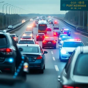 Multi-car crash on highway after high-speed chase