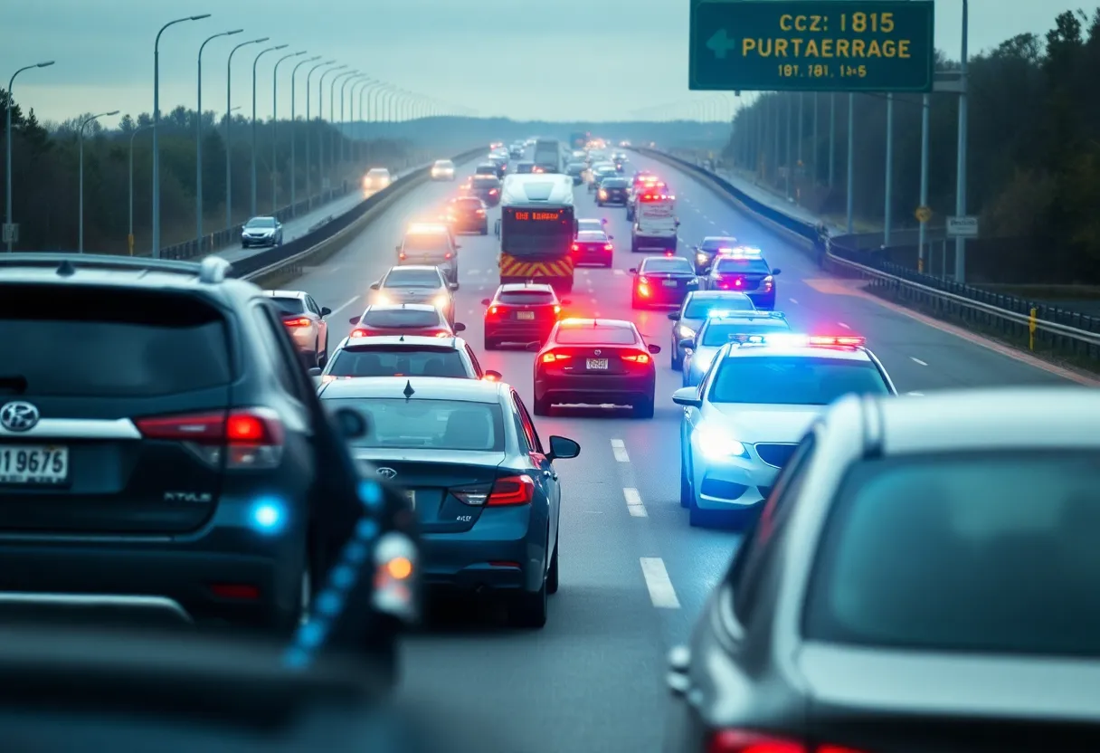 Multi-car crash on highway after high-speed chase