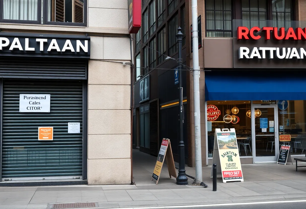 Closed restaurant storefronts in Raleigh-Durham