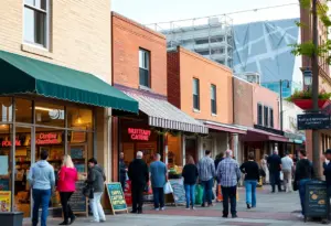 Community scene of small businesses in Raleigh