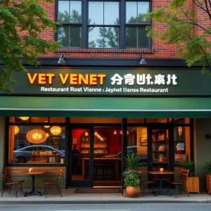 Exterior view of Saigon Kitchen restaurant in downtown Raleigh