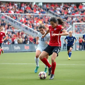 North Carolina men's soccer team competing against N.C. State in a scoreless draw.